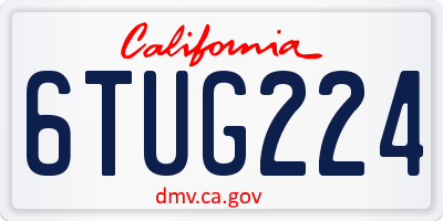 CA license plate 6TUG224