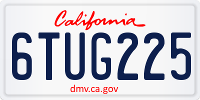CA license plate 6TUG225