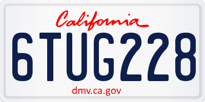CA license plate 6TUG228
