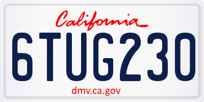 CA license plate 6TUG230
