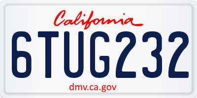 CA license plate 6TUG232