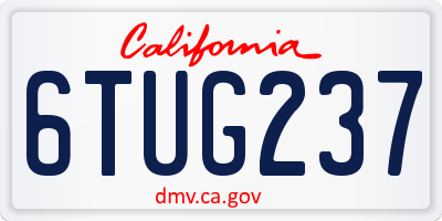 CA license plate 6TUG237