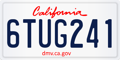 CA license plate 6TUG241