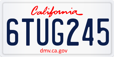 CA license plate 6TUG245