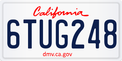 CA license plate 6TUG248