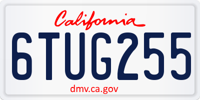 CA license plate 6TUG255