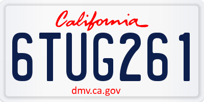 CA license plate 6TUG261