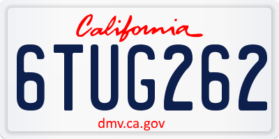 CA license plate 6TUG262