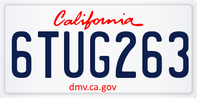 CA license plate 6TUG263