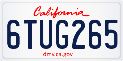 CA license plate 6TUG265