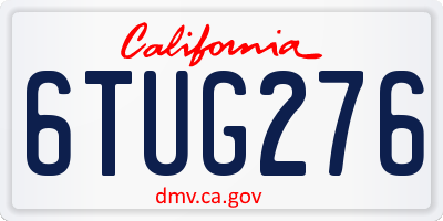 CA license plate 6TUG276