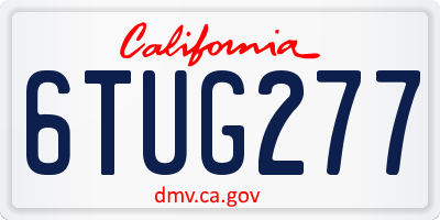 CA license plate 6TUG277