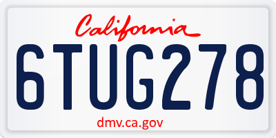 CA license plate 6TUG278