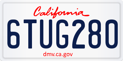 CA license plate 6TUG280