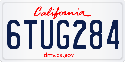 CA license plate 6TUG284