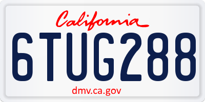 CA license plate 6TUG288