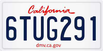 CA license plate 6TUG291