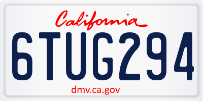 CA license plate 6TUG294