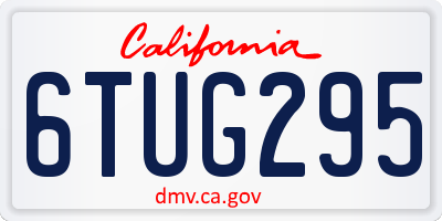 CA license plate 6TUG295