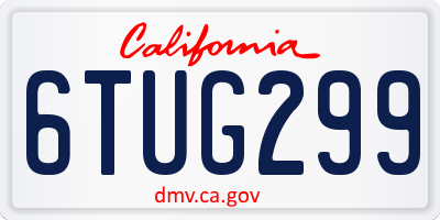 CA license plate 6TUG299