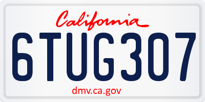 CA license plate 6TUG307