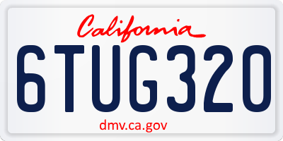 CA license plate 6TUG320