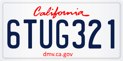CA license plate 6TUG321