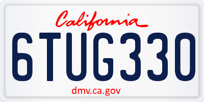 CA license plate 6TUG330