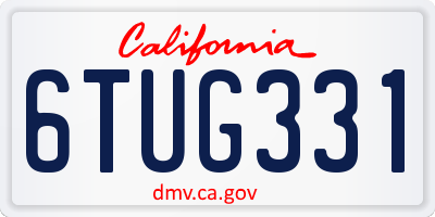 CA license plate 6TUG331