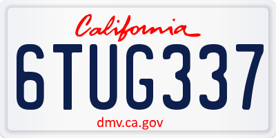 CA license plate 6TUG337