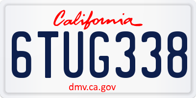 CA license plate 6TUG338