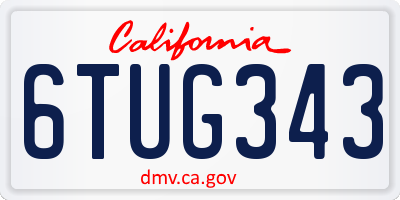 CA license plate 6TUG343
