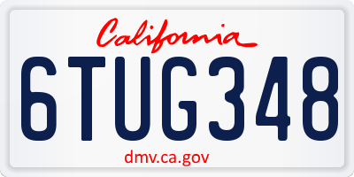 CA license plate 6TUG348
