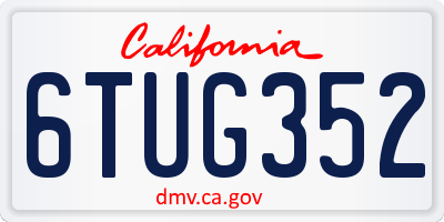 CA license plate 6TUG352