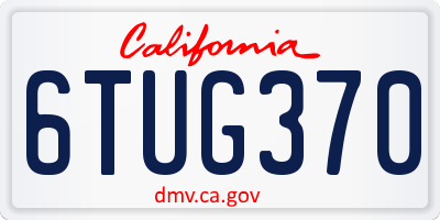 CA license plate 6TUG370