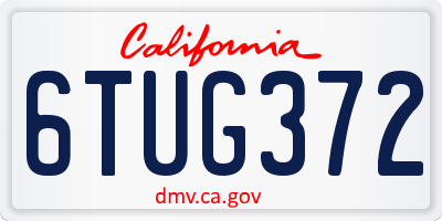 CA license plate 6TUG372