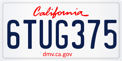 CA license plate 6TUG375