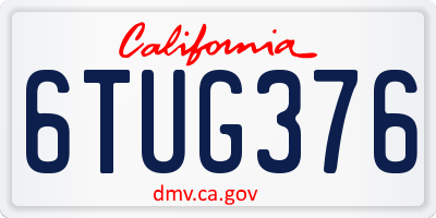 CA license plate 6TUG376