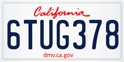 CA license plate 6TUG378