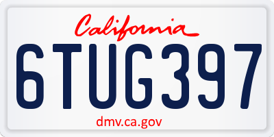 CA license plate 6TUG397