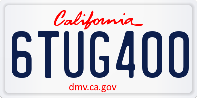 CA license plate 6TUG400