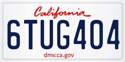 CA license plate 6TUG404
