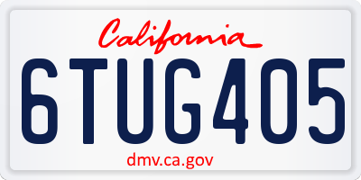 CA license plate 6TUG405