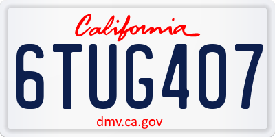 CA license plate 6TUG407