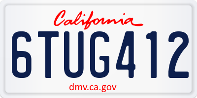 CA license plate 6TUG412