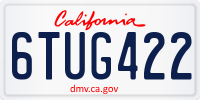 CA license plate 6TUG422