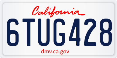 CA license plate 6TUG428