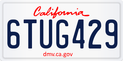 CA license plate 6TUG429