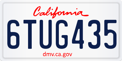 CA license plate 6TUG435