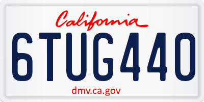 CA license plate 6TUG440